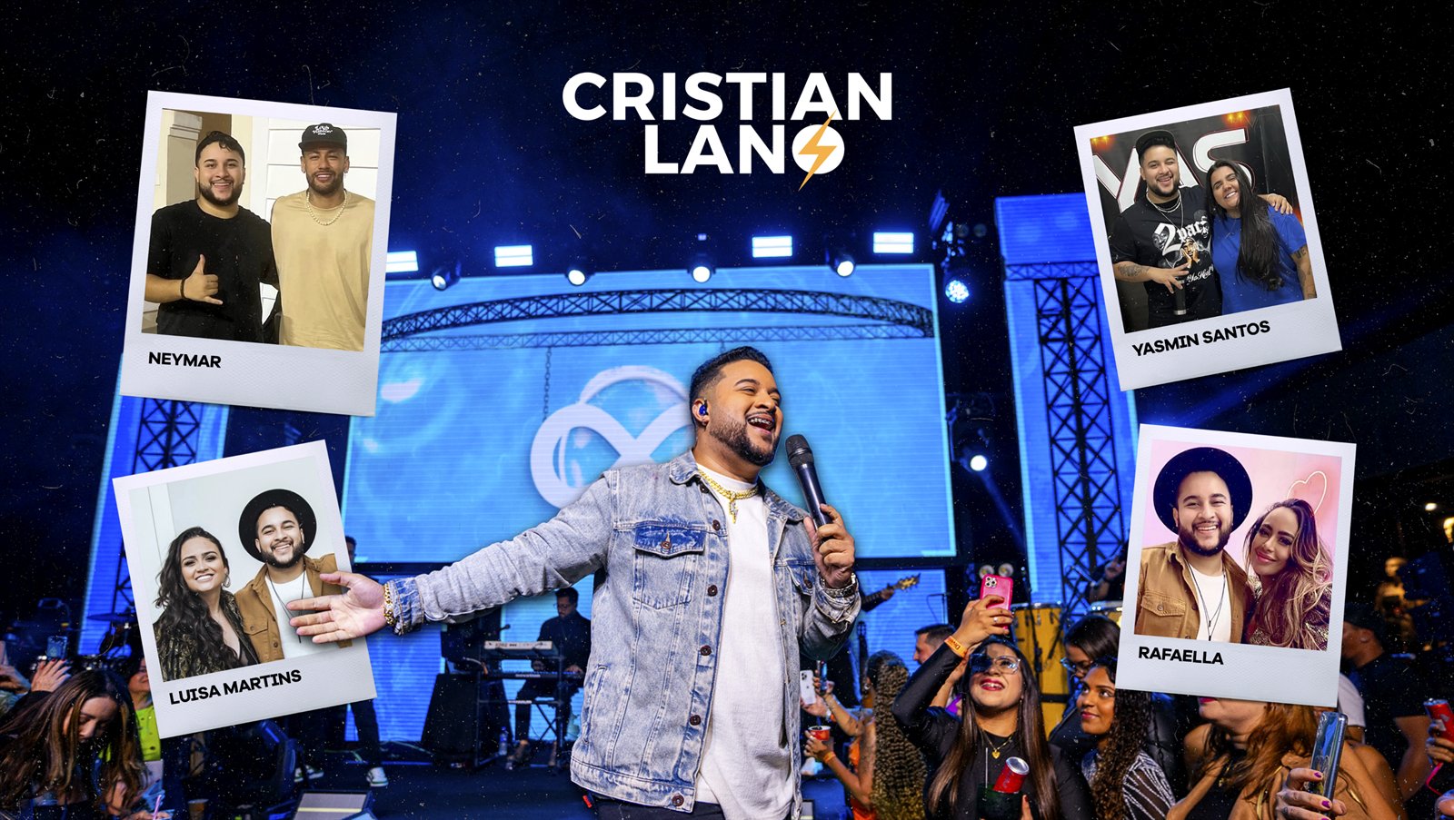 Cristian Lano na mídia — ao lado de Neymar, Yasmin Santos, Luísa Martins e Rafaella